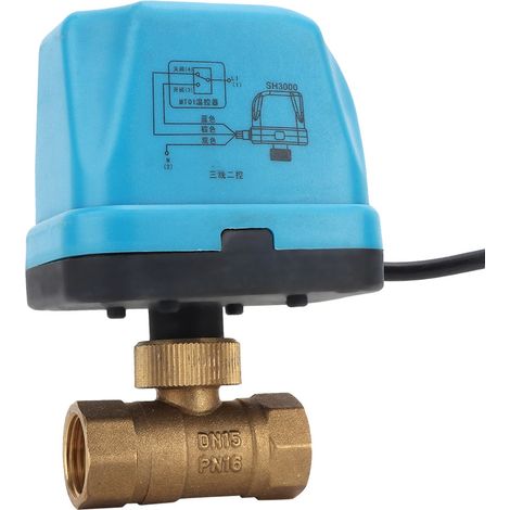 Valve À Bille Motorisé - 220 V - Filetage G1/2 - Commande 3 Fils - Corps En Laiton - Pour Système CVC (1/5)