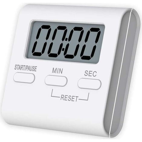 Minuteur de cuisine numérique magnétique avec alarme sonore puissante, grands chiffres, support et trou de suspension. Idéal pour la cuisine, la douche, la salle de bain, les enfants et la salle de cl (1/5)