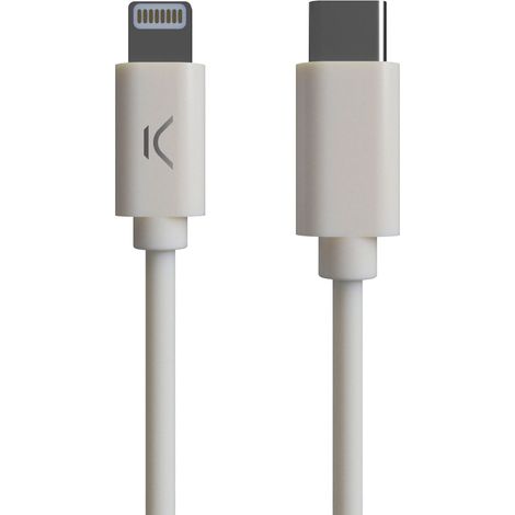 Ksix Ksix USB-C to Lightning 20 W cavo di ricarica e dati, Made For iPhone, 1 m, White