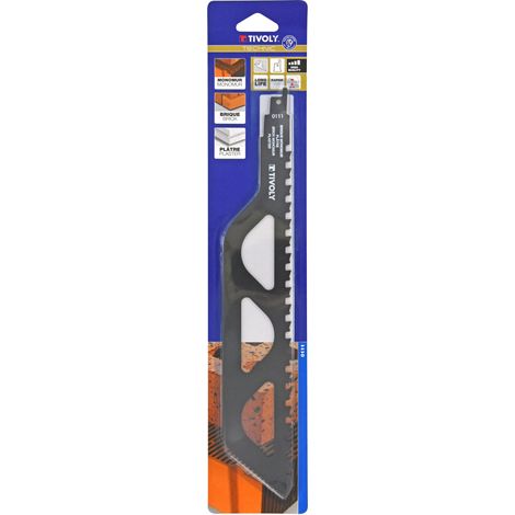 Tivoly - Confezione da 3 lame Sabre Speciale Mattone, Lastre di Gesso, attacco universale, L305mm (1/2)