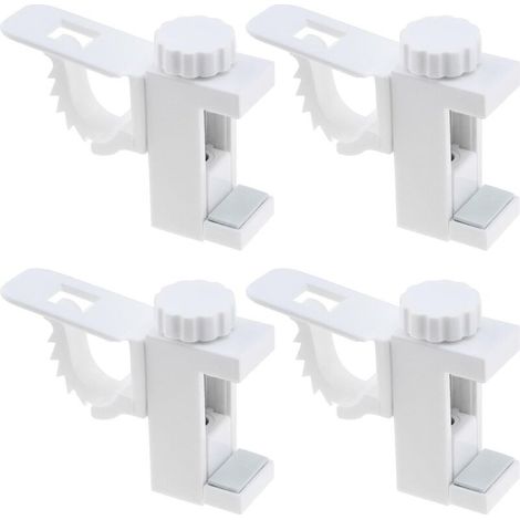 4pcs Support de Tige de Barre Transversale Réglable Support Non Pliant pour Tringles à Rideaux Support Serviette Support de Stockage Crochet Supports de Stockage (1/5)