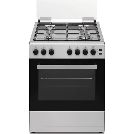 DAYA DSGC-6060XEG cucina Elettrico Gas Nero, Acciaio inox