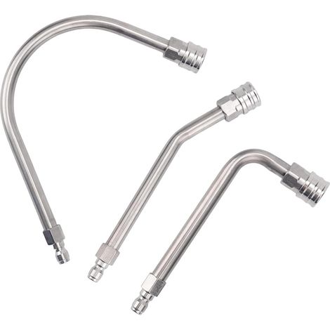 Tige d'extension pour nettoyeur haute pression à angles multiples - Durabilité - Accessoires de nettoyage en acier inoxydable - Outil de gouttière pour nettoyeur haute pression (1/4)