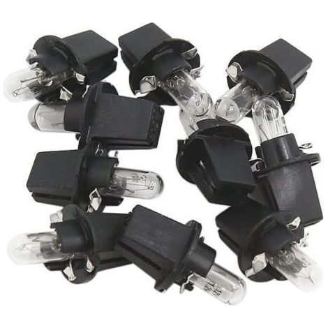 10 Pcs DC 12V 1,2W T5 Ampoule Tableau de Bord Jaune Clair pour Voiture Interne (1/4)