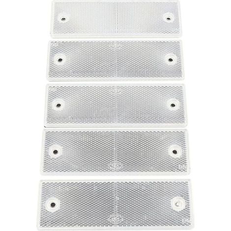10 Pièces Réflecteurs Camion, Avertissement Réfléchissant Plaque, Réflecteurs pour Remorques Et Camions, Universel Plastique Blanc Réflecteur Marqueur pour Remorque (1/4)