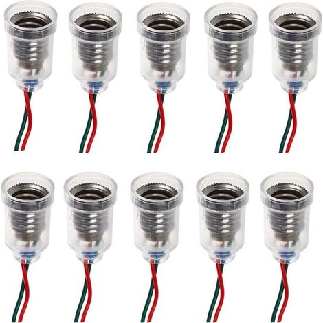 Lampes LED E10 Base de vis-à vis de petite bougie Ampoules Mont petites ampoules Porte-lumière de base avec fil Culot Socket pour Home Expérience Test du circuit électrique Accessoires lumière 20cm (1/5)