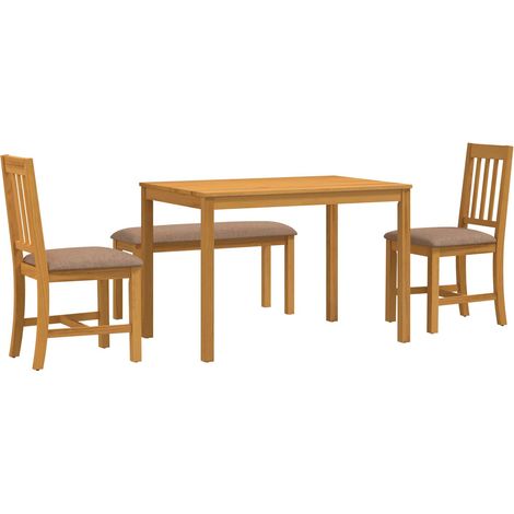 Ensemble de salle à manger 4 pc Gris Bois de chêne massif vidaXL (1/5)
