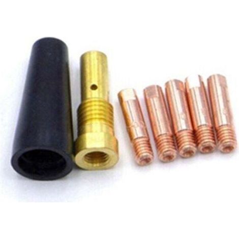 Ensemble de 7 Embouts de Buse MIG Sans Gaz 0.9mm pour Outils de Soudage Fourré