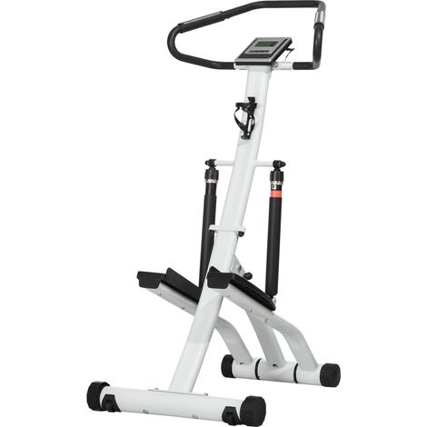Vélo d'appartement droit poignées LCD, 12 niveaux résistance, noir/argent 80x61x134 cm, vélo fitness maison (1/5)