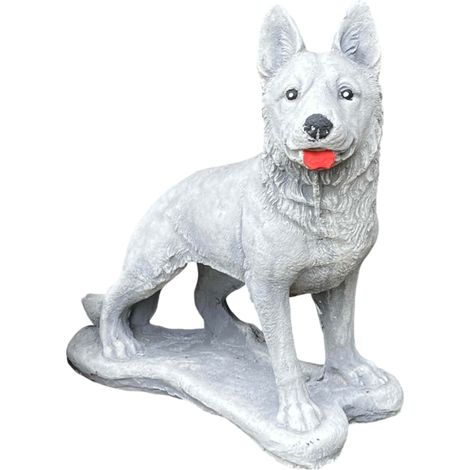 Statuetta da giardino di giovane pastore - Cane in cemento (1/5)