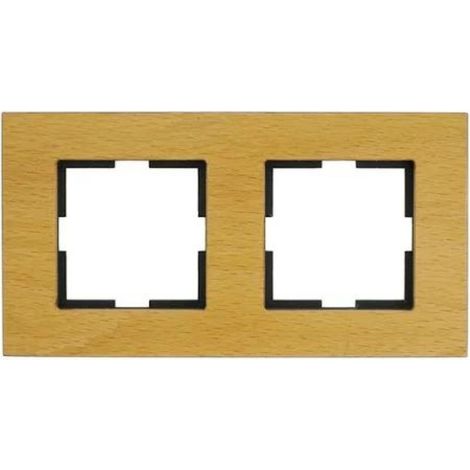 Plaque de finition bois massif hêtre 2 postes 84x159x10mm (1/2)