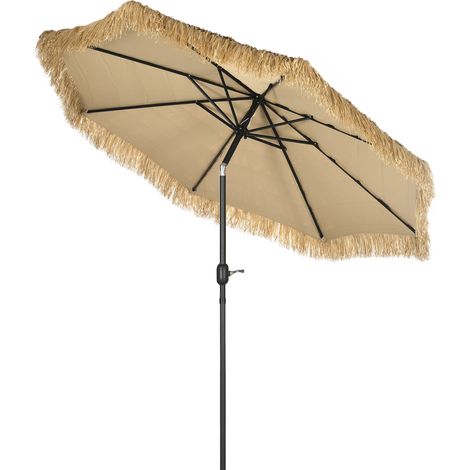 Ombrellone da Giardino Ø265x250 cm in Metallo e Poliestere Cachi (1/5)