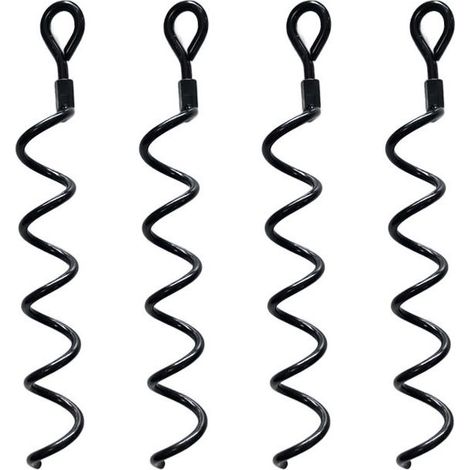 38.5cm Spiral Earth Ground kit d'ancrage haute performance pour hangar Idéal comme poteau d'attache pour chien pour sécuriser les animaux, les tentes, les auvents, les hangars, paquet de 4 (1/5)