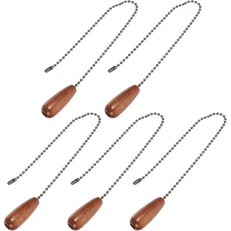 Chaînette Décorative en Bois Rallonge Pratique et Professionnelle pour Ventilateur de Plafond, Lot de 5 Pièces Ambiance Estivale Garantie pour Lampe (1/5)