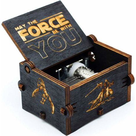 Boîte à Musique En Bois - Mécanisme À Manivelle - Mélodie Star Wars 18 Notes - Décoration Intérieure Et Cadeau Enfant Adulte - 1 Pièce (1/5)