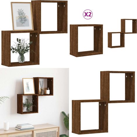 vidaXL Würfelregale 2 Stk. Braune 30x15x30 cm (1/5)