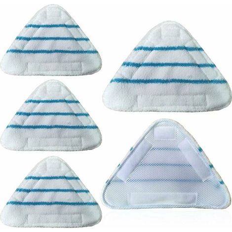 royaluxe - Lot de 5 serpillères de rechange pour balai à vapeur Forte capacité d'absorption, réutilisable microfibre lavable en machine pour sols, fenêtres et (1/5)