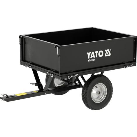 Petit remorque pour tracteur de pelouse, basculant 97x71,5x34cm jusqu'à 225kg (1/2)