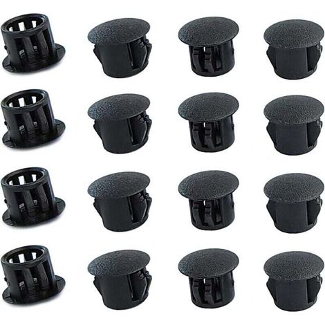 Bouchons ronds en plastique (noirs, 8mm), 20 pièces, couvercles de trous de meubles, couvercles de trous en plastique, bouchons de perçage pour serrures de trous de meubles