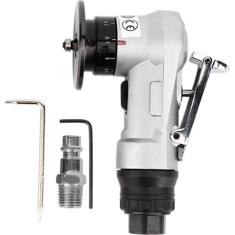 Mini-Druckluft-Winkelschleifer, 45°-Druckluft-Winkelschleifer, Leerlaufdrehzahl 30.000 U/min, einstellbare Schnitttiefe 0,1 mm – 0,9 mm, minimale Fasenbohrung 7 mm für die Schneidkantenbohrung (1/5)