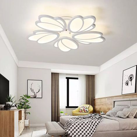 Lustre LED avec Telecommande 81W Lumiere Gradable Blanc (1/5)