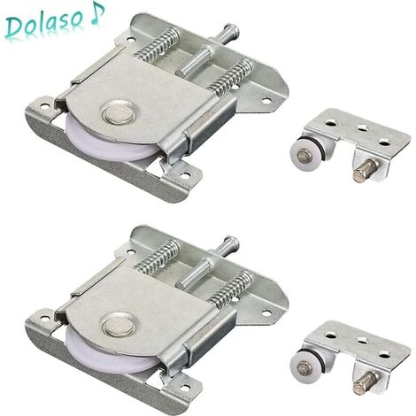 2 Paires Roulette Porte Coulissante Placard,Roulette de Coulissante,Rouleau Placard,Meubles Roues Coulissante,pour Armoires, Fenêtres, Portes Coulissantes (Argent) (1/4)