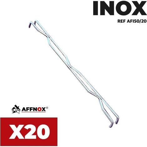 Agrafe inox fissure 50 cm - 20 agrafes pour réparation mur fissuré et façade - Affnox (1/2)