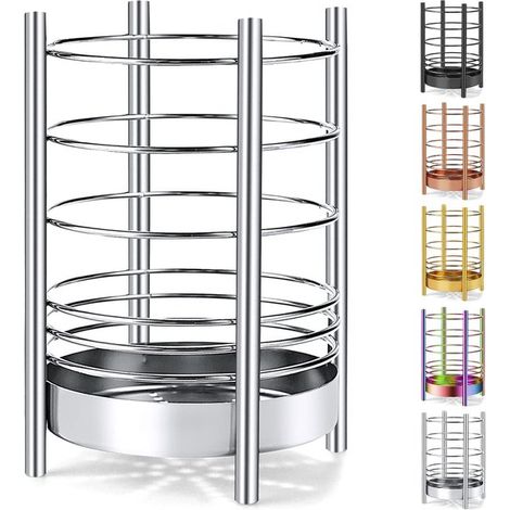 Portautensili in acciaio inox - Accessorio da cucina - 1 pezzo - Argento (1/5)