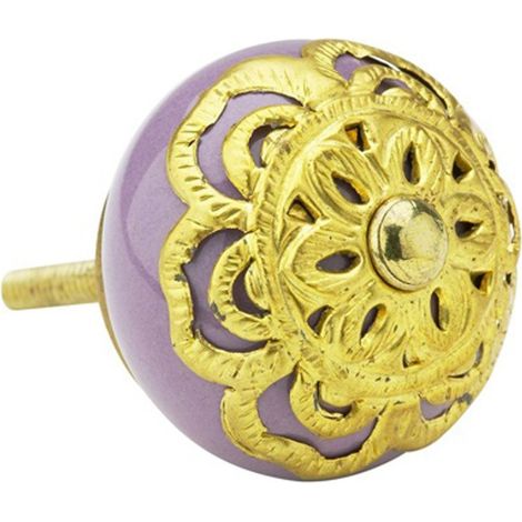 Lisbeth Dahl Möbelgriff 4cm Möbelknopf Türknopf Schrankgriff Acryl Metall gold