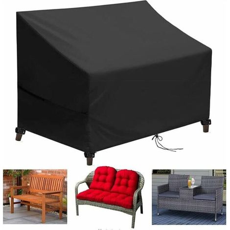 Gartenbank-Abdeckung, 2-Sitzer-Gartenbank-Abdeckung für den Außenbereich, Gartenmöbel-Abdeckung, 420D Oxford-Gewebe, Gartensofa-Abdeckung, wasserdicht, winddicht, (1/4)