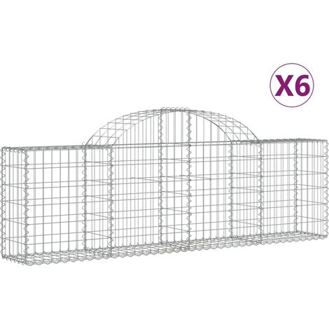 Maison Exclusive - Cesti Gabbioni ad Arco 6 pz 200x30x60/80 cm Ferro Zincato