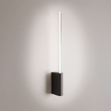 Brilliant Lampada da Parete LED 1 Luce in Alluminio Verniciato Nero, Design Cilindrico, Tecnologia Dimmerabile TRIAC, Altezza 50,7 cm, IP20