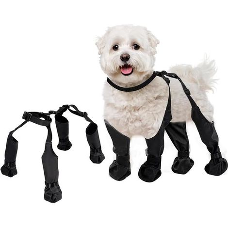S - Copriscarpe impermeabili antiscivolo per cani - Copriscarpe regolabili per animali domestici - Coprizampe per cani - Protezioni per zampe di cani di piccola e media taglia - Ideali per passeggiate (1/5)