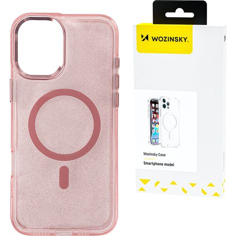 Funda Wozinsky Glitter con Mag Safe para Samsung Galaxy S25+ - Rosa con purpurina