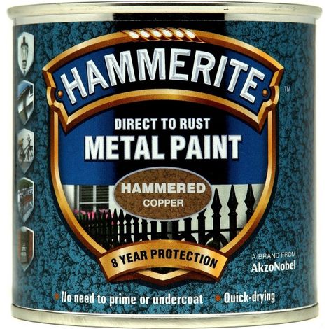 Hammerite Copper Metal Paint - 250ml Direct-to-Rust Hammered Finish for Metal Surfaces (1/5)