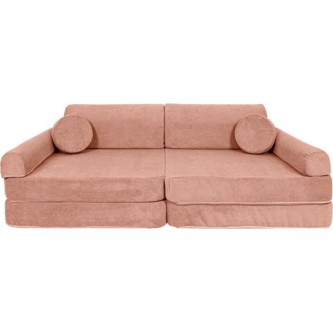 Meowbaby Canapé modulable Premium en velours Corduroy à fines côtes Slimcord 8 Pièces Brique (1/5)