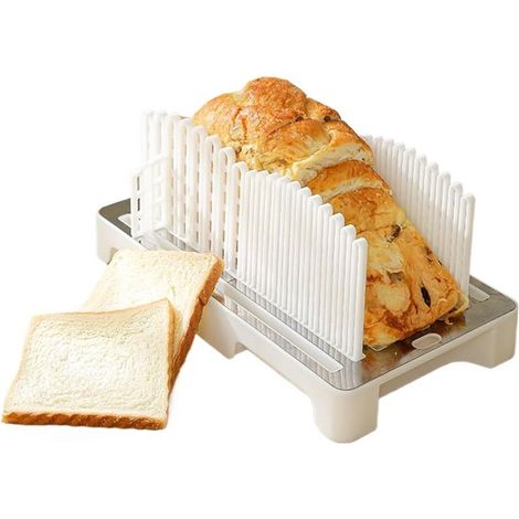 Coupe-pain avec ramasse-miettes – Planche à pain pliable – Largeur réglable – Pliage – Gâteaux et sandwichs (1/5)