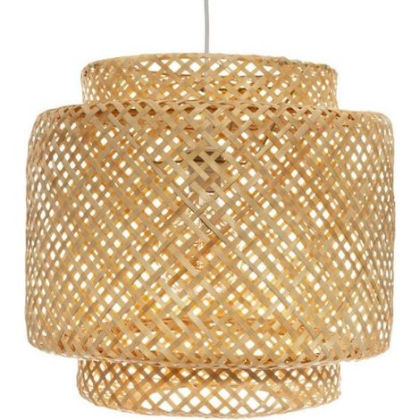 Suspension Bambou D40 Cm - Abat-jour Tressé Main - Pour Salon Chambre Entrée - 1 Pièce (1/5)