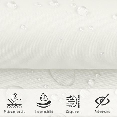 Voile d'ombrage Triangulaire 3x3x4.25m Imperméable Toile Ombrage UV Protection pour Patio Jardin, Terrasse, Extérieur, Balcon,Crème (1/4)
