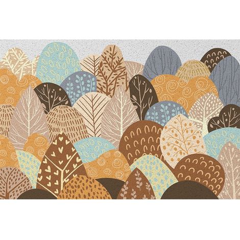 LAN Monde Coloré - Boucle en Soie Horizontale 4060cm Tapis de sol bouclé de style rustique, résistant à la saleté et à l'usure, découpable à volonté, antidérapant, grattant la boue, tapis d'entrée/de (1/4)