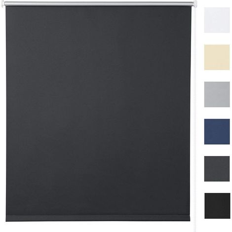 WOLTU Verdunklungsrollo ohne Bohren Anthrazit, Thermorollo Klemmfix Fensterrollo Seitenzugrollo easyfix Verdunkelung Rollos Sichtschutz und Sonnenchutz, Klemmrollo für Fenster und Tür, 60x160cm (BxH)