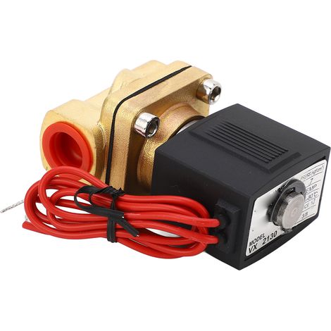 Électrovanne pneumatique à action rapide, corps en laiton, étanchéité fiable, normalement fermée, pour air et huile, raccord G3/8, 24V DC. (1/5)