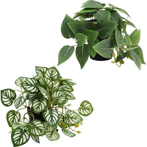 Lot de 2 petites plantes artificielles en pot (1/5)