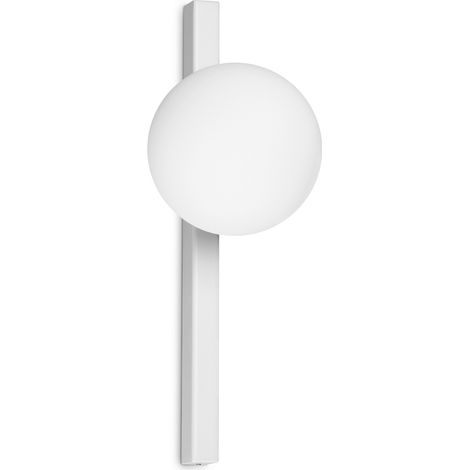Applique Da Parete Contemporaneo Binomio Metallo Bianco 1 Luce G9 4W 3000K Ip20