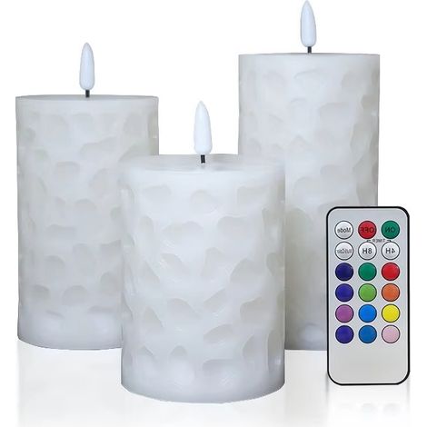 Multi couleur réglable, bougie en forme de pilier de lumière, bougie changeant de couleur avec télécommande (1/5)
