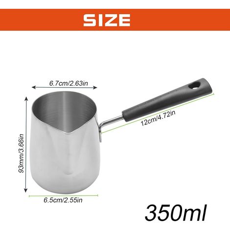 Pot de de Cire à Long Manche Bougie Savon Fondant Cire ParfuméE Fond en MéTal Pichet à Café Latte Lait Mousseur Pichet, 350 ML