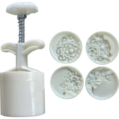 Moule à Mooncake en Plastique 75g Forme Fleur DIY Accessoires Pâtisserie Tampon Gâteau de Lune (1/4)