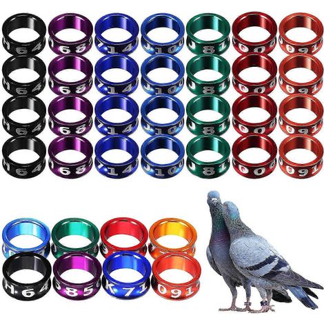 50 bagues pour pattes d'oiseaux, bagues pour pattes de poulets, anneaux pour pigeons, accessoires pour pigeons (1/4)