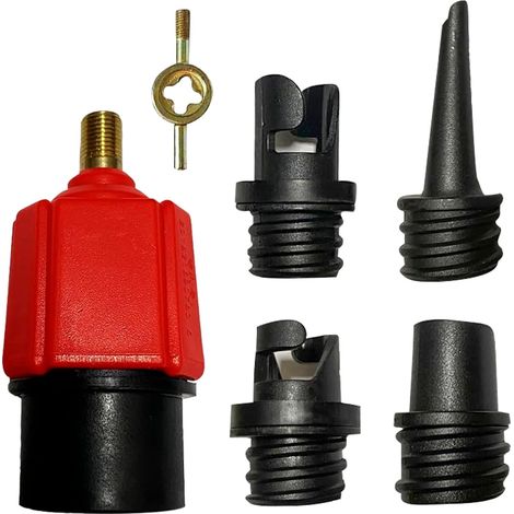 Aufblasbarer Ventiladapter, Luftventil-Düsenadapter, mit 4 Düsen Sup-Pumpenadapter, Luftventiladapter für Kajaks, Schlauchboote, SUP-Paddel, Fischerboote (1/5)