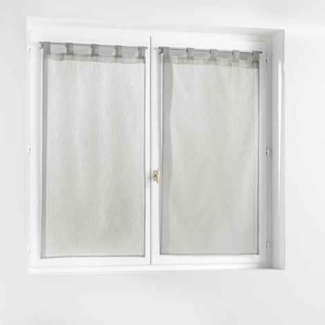 Paire droite passants 2 x 60 x 160 cm polycoton selena Gris (1/3)